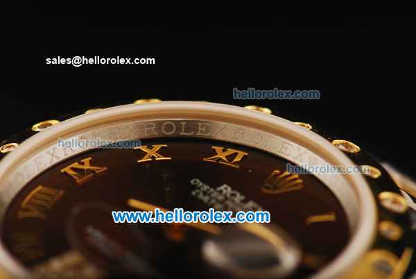 Rolex Datejust Oyster Perpetual Automatic Movement Steel Case with Brown Dial and Two Tone Strap - Click Image to Close